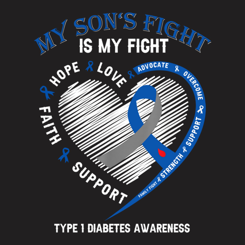 T1d Mom Dad Parents My Son's Fight Type 1 Diabetes Awareness Long Slee T-Shirt by cm-arts | Artistshot