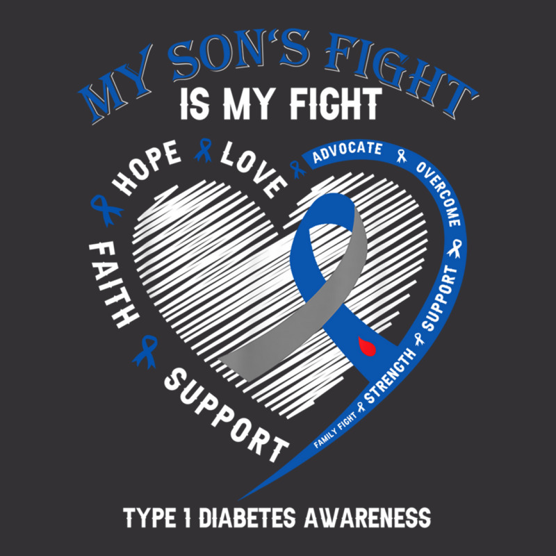 T1d Mom Dad Parents My Son's Fight Type 1 Diabetes Awareness Long Slee Vintage Hoodie by cm-arts | Artistshot