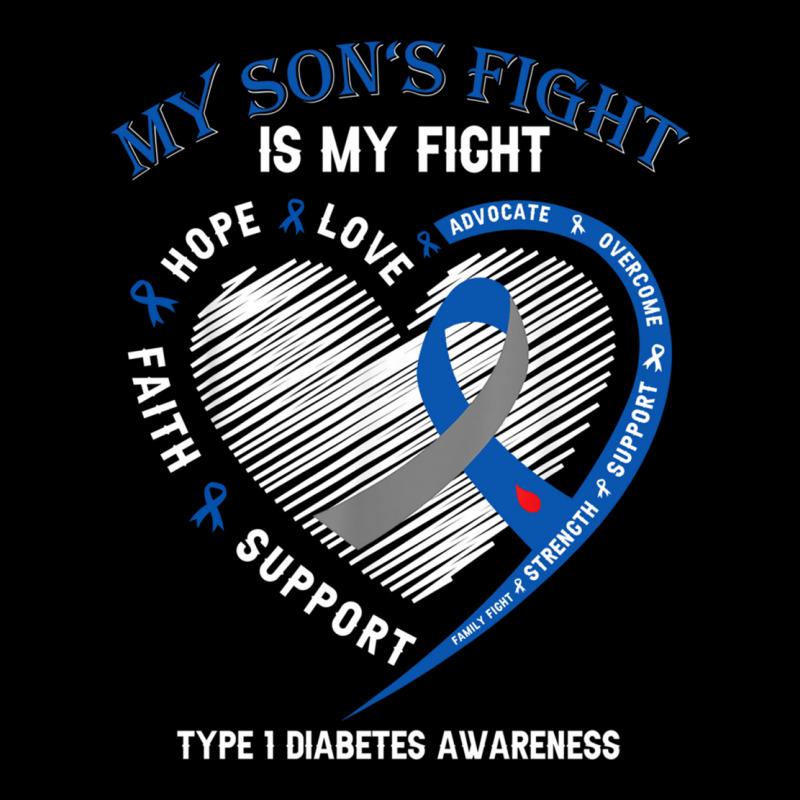 T1d Mom Dad Parents My Son's Fight Type 1 Diabetes Awareness Long Slee Fleece Short by cm-arts | Artistshot