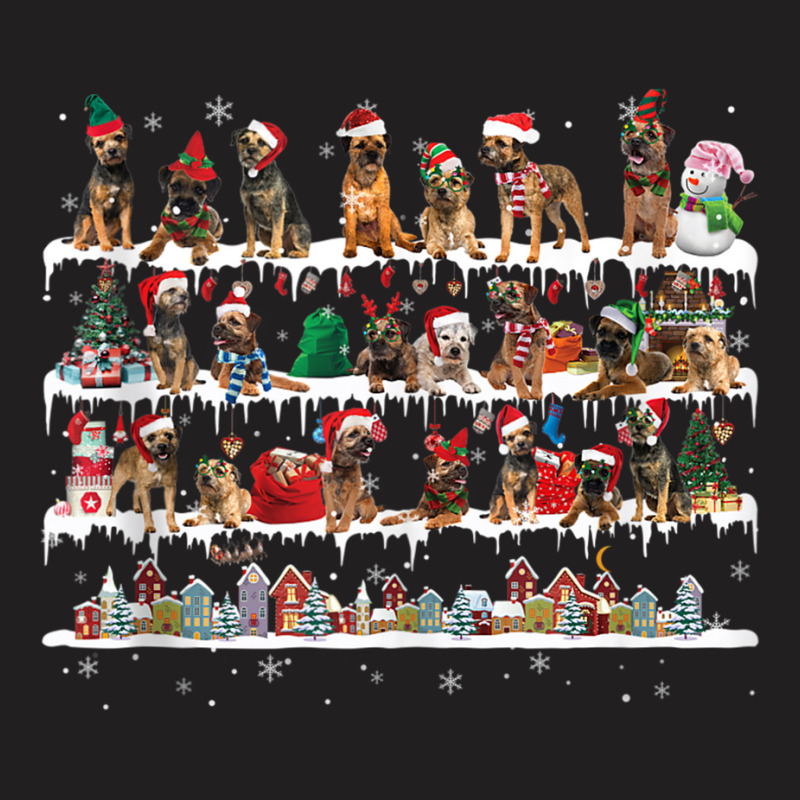 Border Terrier Christmas Snow Layers Santa Dog Ugly Xmas Tank Top T-shirt | Artistshot