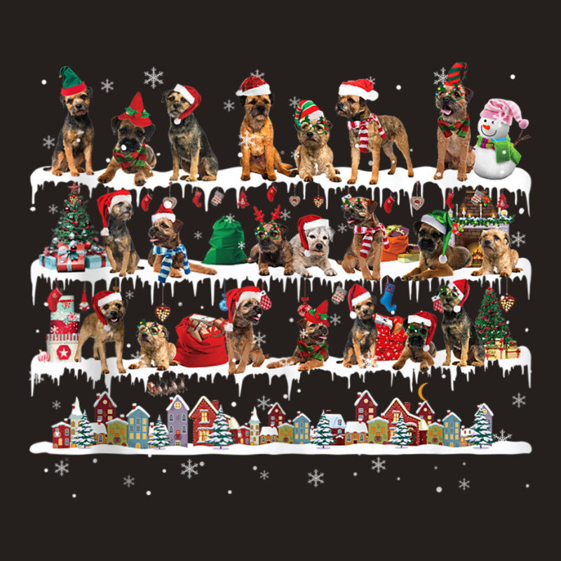 Border Terrier Christmas Snow Layers Santa Dog Ugly Xmas Tank Top Tank Top | Artistshot