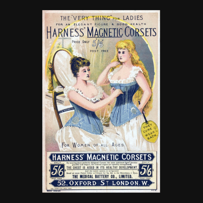 Vintage Medical Quackery Harness Magnetic Corsets Portrait Canvas Print | Artistshot