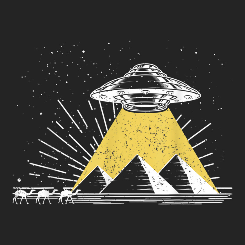 Ufo Alien Abduction Pyramids Ancient Egypt Camels Science 3/4 Sleeve Shirt | Artistshot