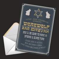 Bar Mitzvah Invitation Novelty Design T Shirt Ladies Fitted T-shirt | Artistshot