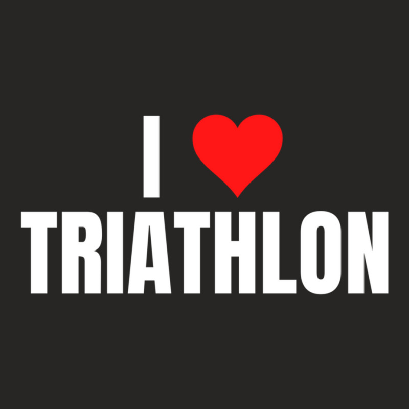 I Love Triathlon Ladies Fitted T-Shirt by cm-arts | Artistshot