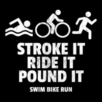 Stroke It Ride It Pound It Funny Triathlon Cropped Hoodie | Artistshot