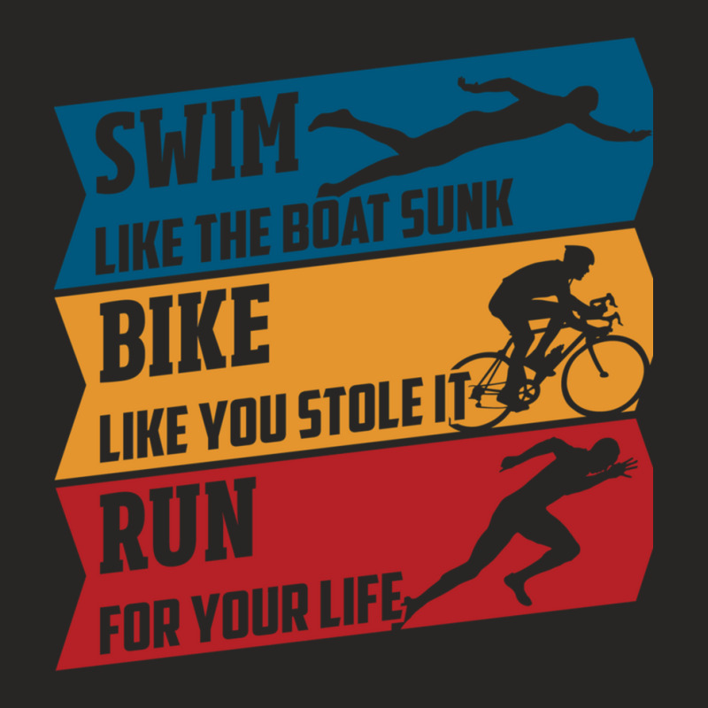 Swim  Run  Bike Ladies Fitted T-Shirt by cm-arts | Artistshot