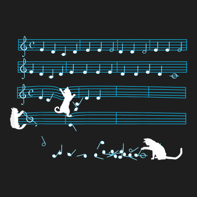 Cat Music Notes Kitty Musician Composer Instrumentalist Classic T-shirt by MaraRojas | Artistshot