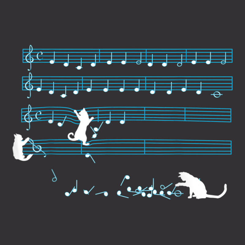 Cat Music Notes Kitty Musician Composer Instrumentalist Vintage Hoodie And Short Set by MaraRojas | Artistshot