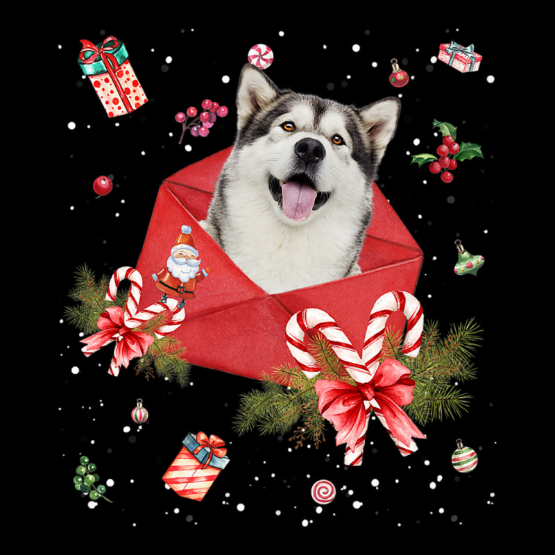 Alaskan Malamute Dog In Christmas Card Ornament Pajama Xmas Premium T Pocket T-shirt | Artistshot