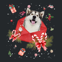 Alaskan Malamute Dog In Christmas Card Ornament Pajama Xmas Premium T Crewneck Sweatshirt | Artistshot