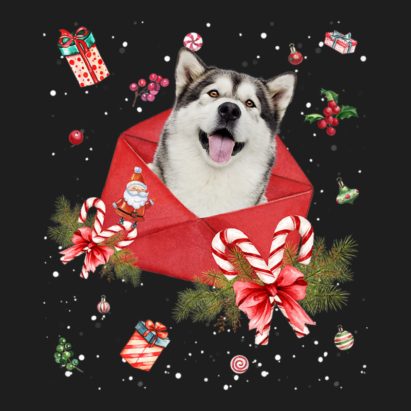 Alaskan Malamute Dog In Christmas Card Ornament Pajama Xmas Premium T Classic T-shirt | Artistshot