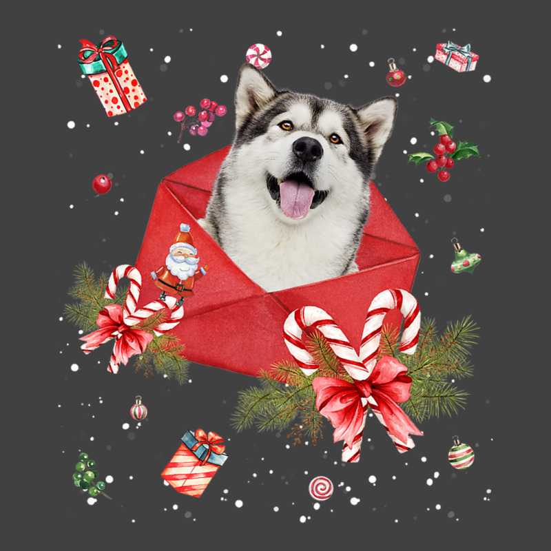 Alaskan Malamute Dog In Christmas Card Ornament Pajama Xmas Premium T Vintage T-shirt | Artistshot