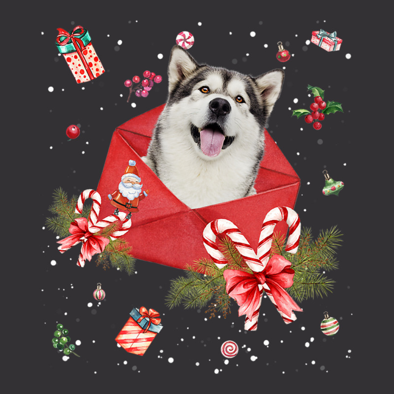 Alaskan Malamute Dog In Christmas Card Ornament Pajama Xmas Premium T Vintage Hoodie And Short Set | Artistshot