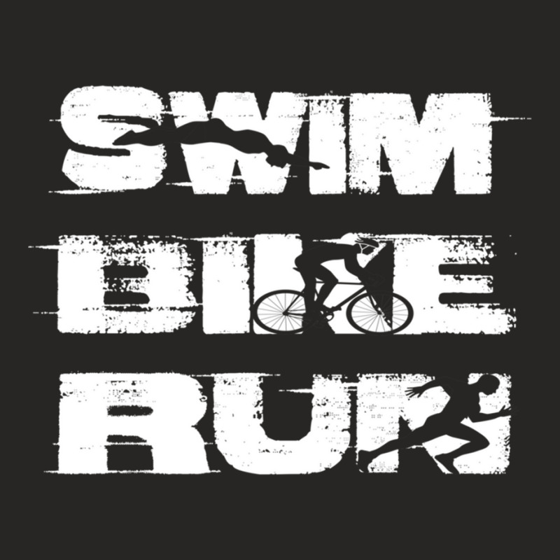 Swim, Bike, Run Triathlon Ladies Fitted T-Shirt by cm-arts | Artistshot