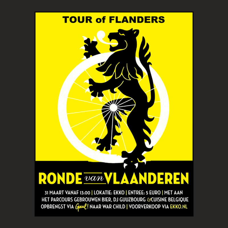 Tour Of Flanders  Vintage Bicycle Racing Advertising Print Ladies Fitted T-Shirt by cm-arts | Artistshot