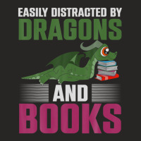 Fantasy Animal Dragon Book Reading Funny Book Dragon Ladies Fitted T-shirt | Artistshot