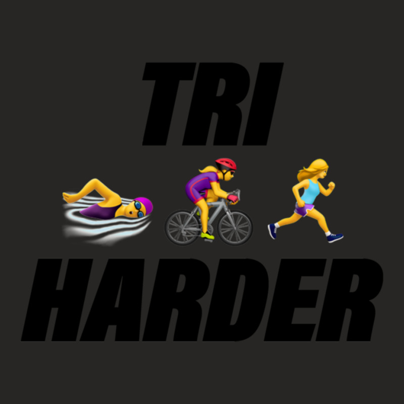 Triathletes Tri Harder Ladies Fitted T-Shirt by cm-arts | Artistshot