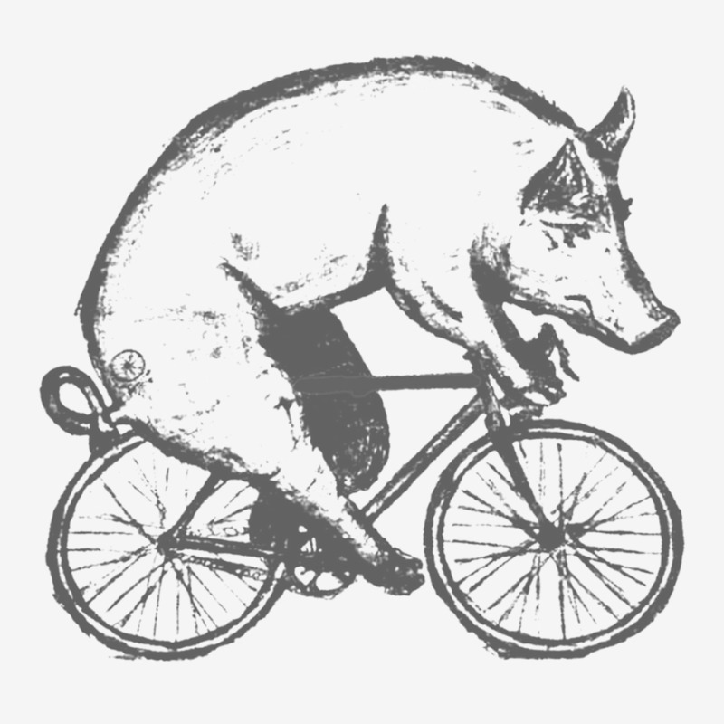 Pig On A Bicycle Mens Unisex Tee Tri Blend Tee Handmade Graphic Tee Si ...