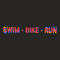 Swim Bike Run, Triathlon Pop Art Ladies Fitted T-shirt | Artistshot