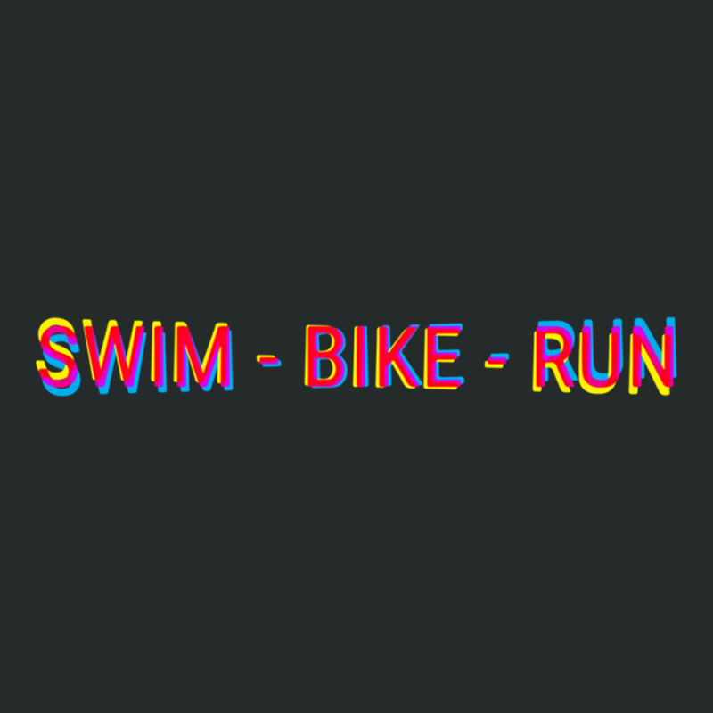 Swim Bike Run, Triathlon Pop Art Women's Triblend Scoop T-shirt by cm-arts | Artistshot