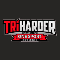 Tri Harder. Cool Design For Triathletes. Ladies Fitted T-shirt | Artistshot