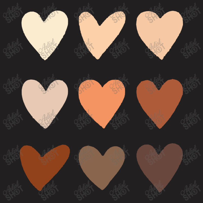 Melanin Skin Tone Hearts T-shirt | Artistshot