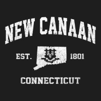 New Canaan Connecticut Ct Vintage State Athletic Style T Shirt Classic T-shirt | Artistshot