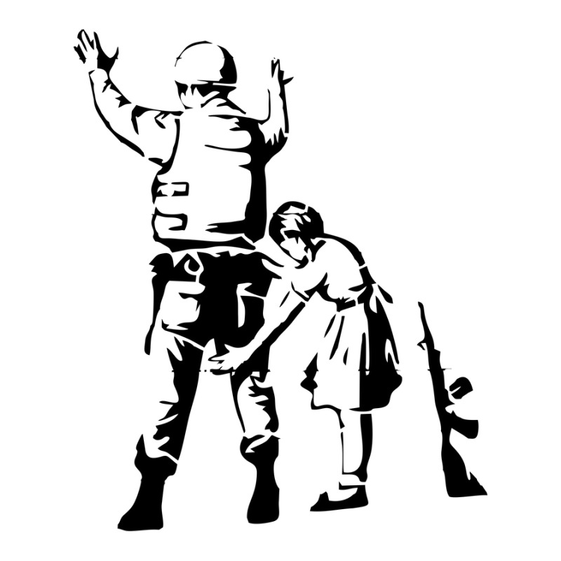 Banksy Girl Searching Soldier 3/4 Sleeve Shirt | Artistshot