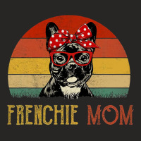 French Bulldog Frenchie Dog Vintage Frenchie Mom With Headband 150 Paw Ladies Fitted T-shirt | Artistshot