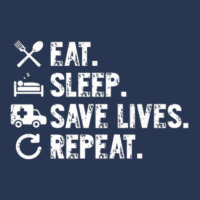 Eat Sleep Save Lives Repeat Funny Emergency Services Men Denim Jacket | Artistshot