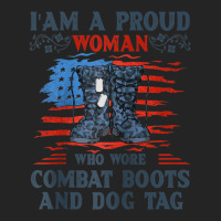 I'm A Proud Woman Who Wore Combat Boots And Dog Tag Veterans Raglan Ba 3/4 Sleeve Shirt | Artistshot