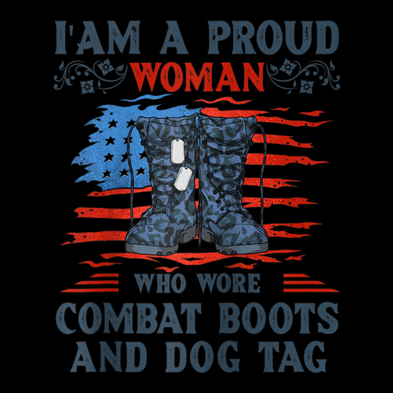 I'm A Proud Woman Who Wore Combat Boots And Dog Tag Veterans Raglan Ba Zipper Hoodie by cm-arts | Artistshot