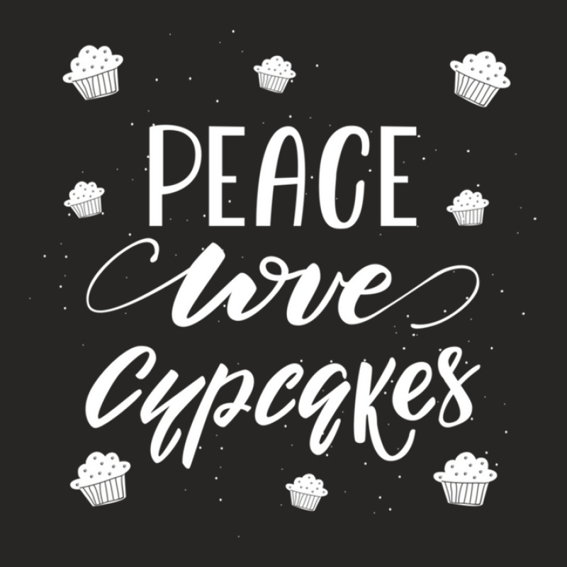 Lettering Design Peace Love Cupcakes. 1 Ladies Fitted T-Shirt by MartyTemple | Artistshot