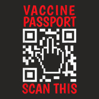 Vaccine Passport Scan This Funny Anti Vaccine Unvaccinated Ladies Fitted T-shirt | Artistshot