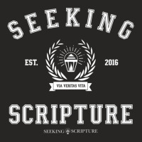 Collegiate Style Seeking Scripture Via Veritas Vita Premium T Shirt Ladies Fitted T-shirt | Artistshot