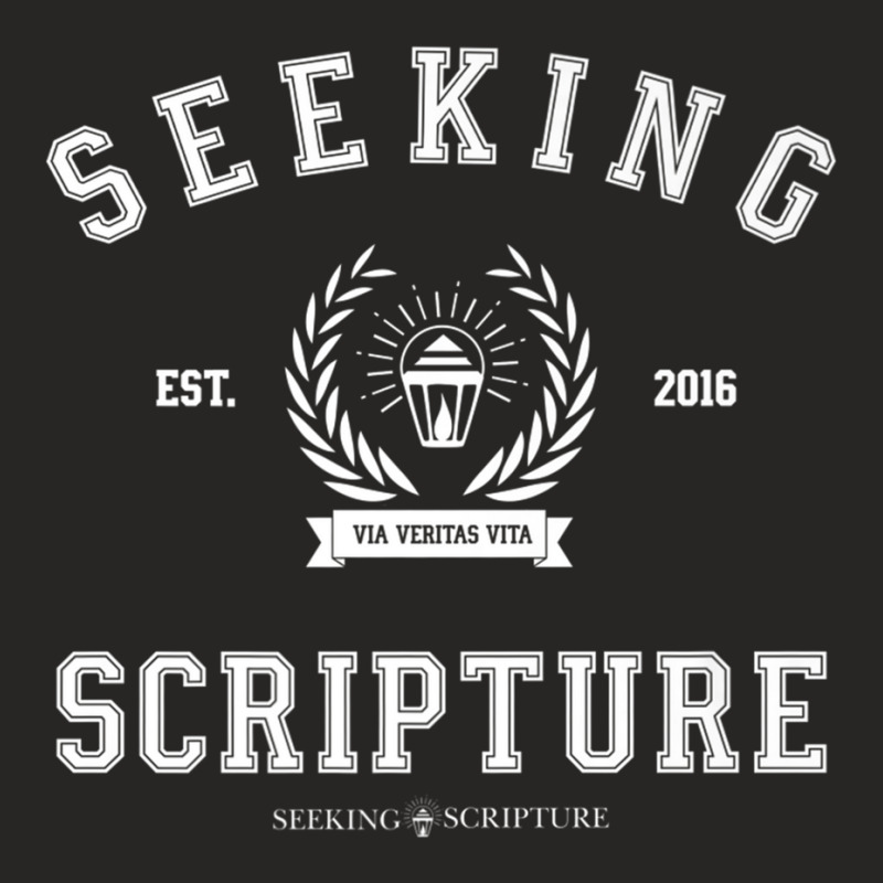 Collegiate Style Seeking Scripture Via Veritas Vita Premium T Shirt Ladies Fitted T-Shirt by cm-arts | Artistshot