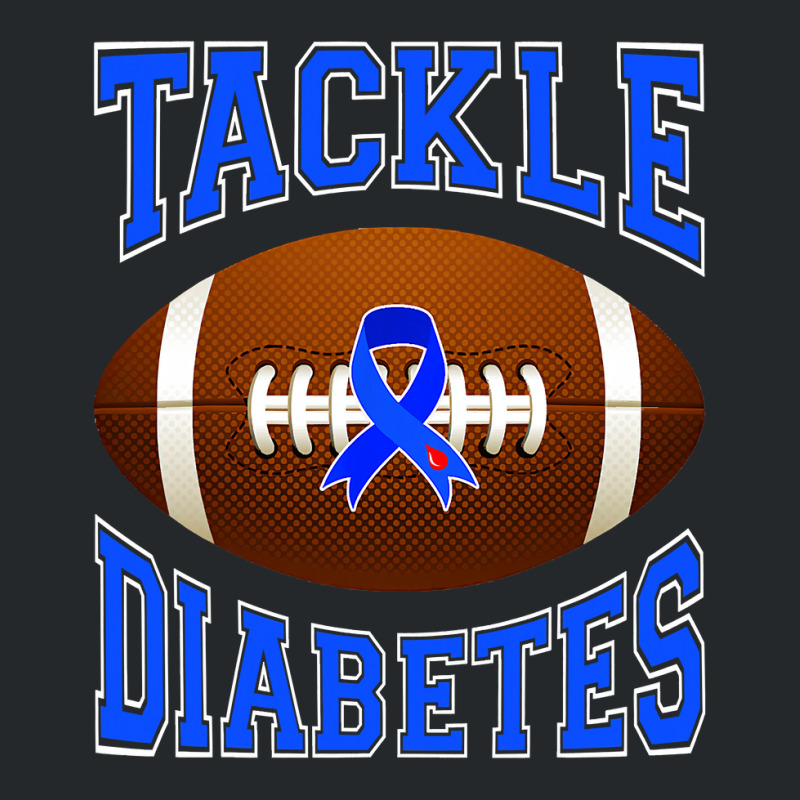 Football Tackle Diabetes Awareness Blue Ribbon Crewneck Sweatshirt by cm-arts | Artistshot