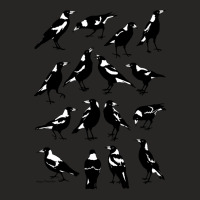 Magpies  Australian Native Birds (choose Preferred Colour And Style) Ladies Fitted T-shirt | Artistshot