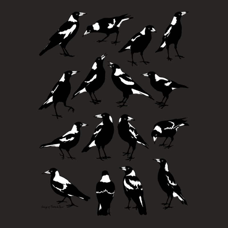 Magpies  Australian Native Birds (choose Preferred Colour And Style) Ladies Fitted T-Shirt by cm-arts | Artistshot