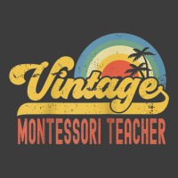 Montessori Teacher Vintage Sunset Profession Retro Job Title Raglan Ba Men's Polo Shirt | Artistshot