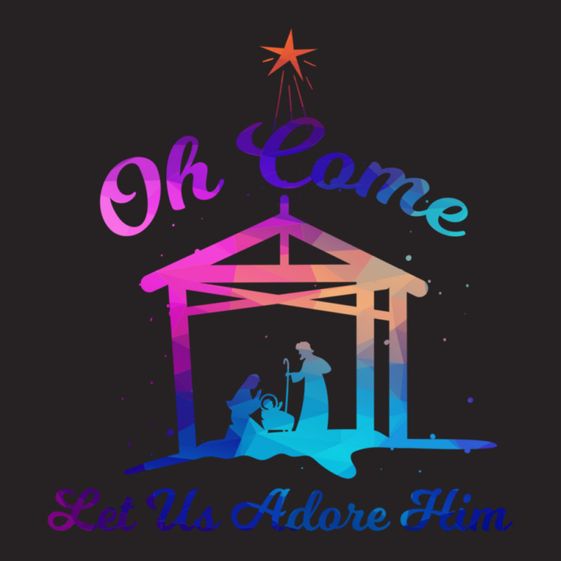 Let Us Adore Him   Christmas Advent Nativity Scene North Long Sleeve T Vintage Cap by cm-arts | Artistshot