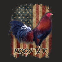 Rooster  Cock Fight Us Flag Ladies Fitted T-shirt | Artistshot