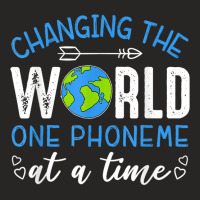 Nbxp Dyslexia Teacher Changing The World One Phoneme At Time Ladies Fitted T-shirt | Artistshot