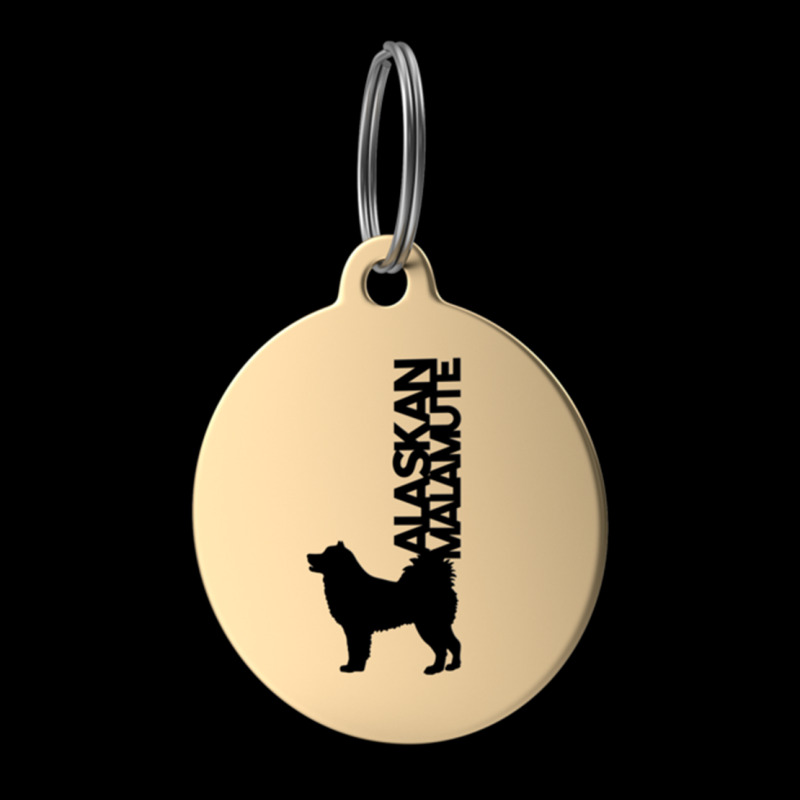 Alaskan Malamute Silhouette In Black And White On Gold Keyring Adjustable Cap | Artistshot