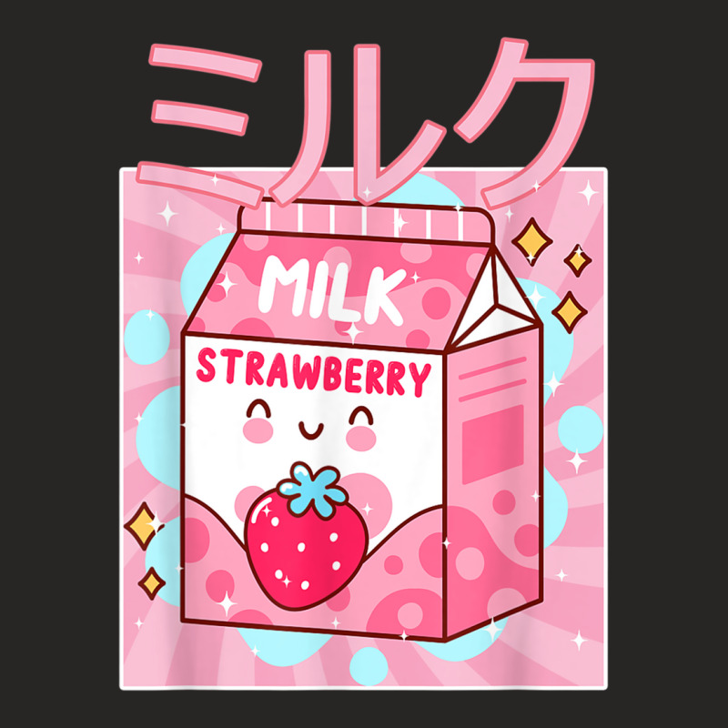 Funny Retro 90s Japanese Kawaii Strawberry Milk Shake Carton Ladies Fitted T-Shirt by CourtneyGwirtz | Artistshot