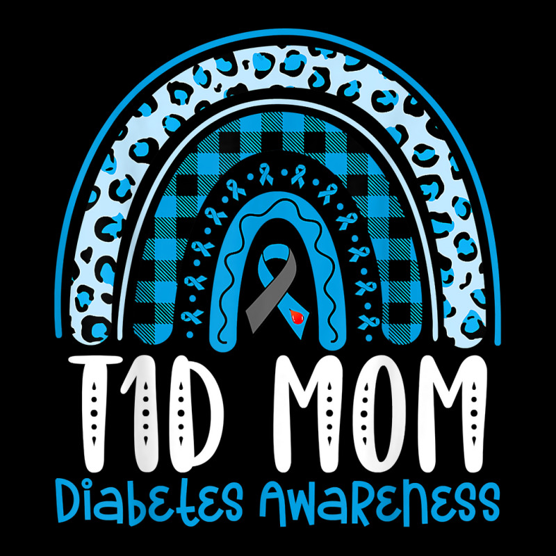 Type 1 Diabetes Awareness T1d Mom Blue Ribbon Rainbow T Shirt Maternity Scoop Neck T-shirt by cm-arts | Artistshot