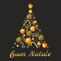 Buon Natale Tanti Auguri Italian Merry Christmas Tree Ladies Fitted T-shirt | Artistshot