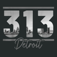 Detroit 313 Area Code Skyline Michigan Vintage T Shirt Women's Triblend Scoop T-shirt | Artistshot