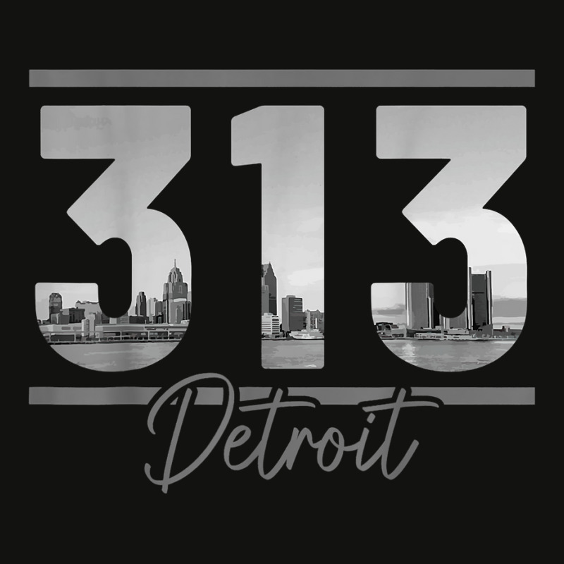 Detroit 313 Area Code Skyline Michigan Vintage T Shirt Scorecard Crop Tee by cm-arts | Artistshot